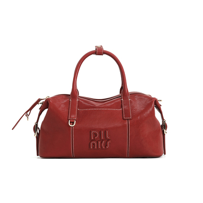 迪莱克丝官方正品红色牛皮包包