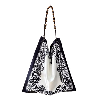 丝巾艺术法式帆布斜挎包大容量