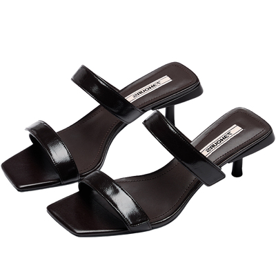 73hours简约气质细高跟凉拖鞋