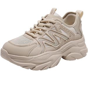 百丽女鞋子厚底网面透气老爹鞋2025夏季新款运动休闲鞋D7C1DBM5