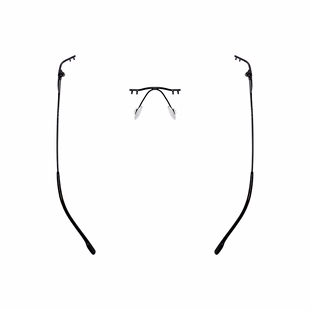 双孔卡丁男无框眼镜架纯钛通用无边框合金配件更换维修替换框脚腿