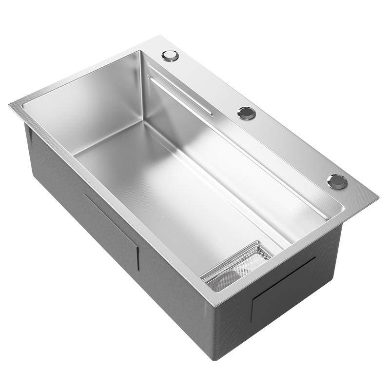 蓝巴斯水槽大单槽厨房304不锈钢洗菜盆5mm加厚压纹家用洗碗池