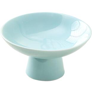 陶瓷中式高脚茶点盘订婚水果盘红色点心盘干果碟糕点盘零食摆放盘