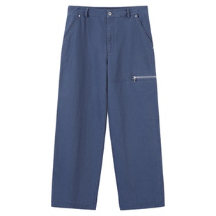 MOSEALAND酵素水洗法工裤春秋新款工装裤子纯棉珠帆布休闲男长裤