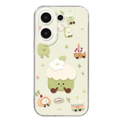适用vivos50手机壳女款s30pro保护套vivo s16e全包18防摔s15/s12高级s18硅胶软s17外壳卡通19好看蛋糕新款s20