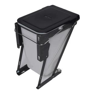 厨房橱柜嵌入式垃圾桶拉篮带盖斜开式连门隐藏内置浅窄柜垃圾收纳