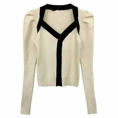 法式冬季毛衣女设计感小众泡泡袖