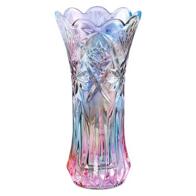 简约加厚彩色玻璃花瓶插花 鲜花水养富贵竹水培花瓶 家居装饰摆件