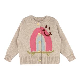 大耳象女童卡通毛衣开衫纯羊毛冬季新款女宝上衣洋气