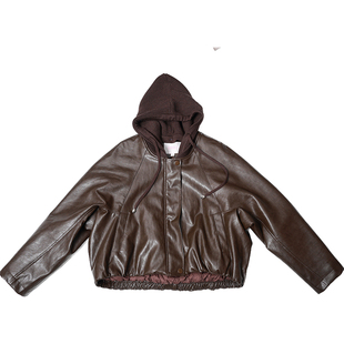 oo&vv酷飒皮衣外套女25冬短款拉链夹克高级感时尚潮流羽绒服外套