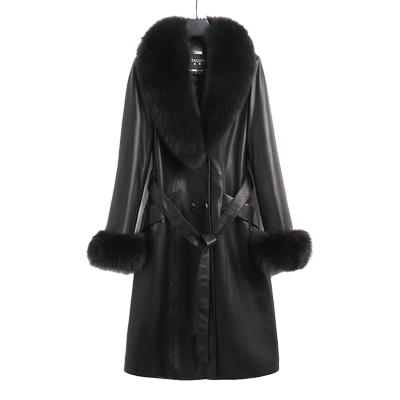 显瘦女真皮羽绒服大码190斤可穿