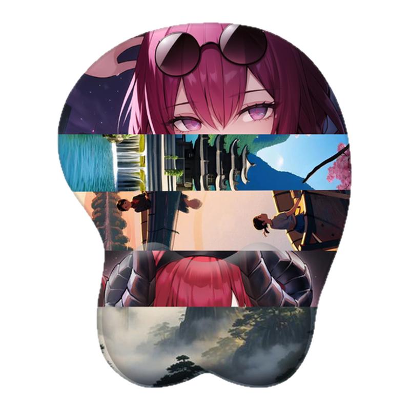 鼠标垫3d二次元原神立体护腕硅鼠标垫