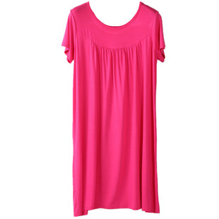 特大码短袖连衣裙女胖MM宽松加肥200斤240莫代尔长款孕妇家居睡裙