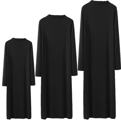 莫代尔韩版纯色显瘦长裙