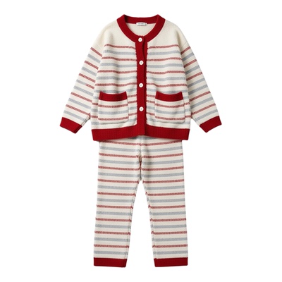 条纹软绵绵睡衣套装高级感家居服