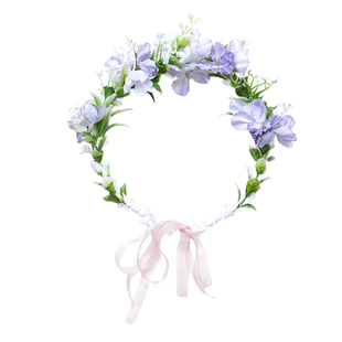 仙女公主花环头饰森系飘带发箍女孩头花发饰2025新款儿童花朵头箍