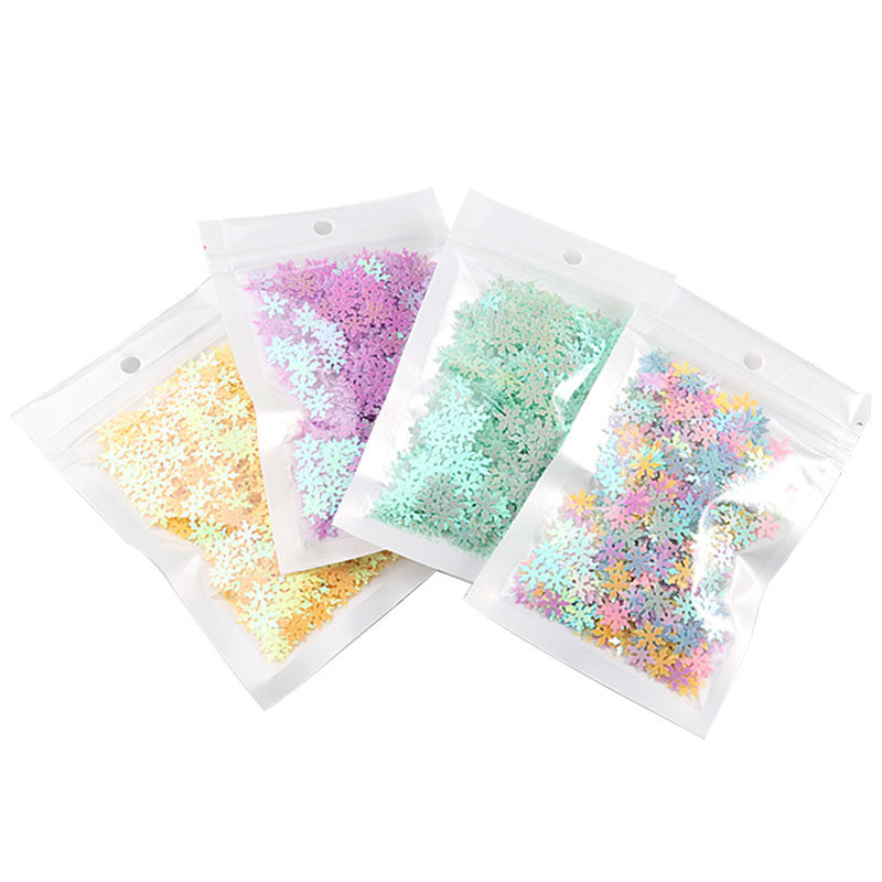新款10mm雪花亮片DIY创意手工材料史莱姆水晶泥流沙闪粉滴胶200片