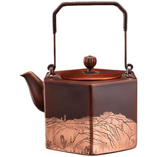 朱炳仁铜 铜壶新中式复古煮茶壶家用大号烧水壶富春山居壶礼品