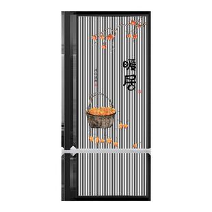 新款奶油风轻奢客厅艺术画长虹玻璃屏风隔断柜墙入户门玄关卫生间