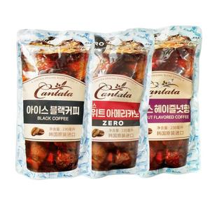 行货正品韩国进口乐天康塔塔冷萃甜美式咖啡榛子味冲饮黑咖啡饮料
