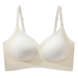 软支撑无痕内衣女小胸聚拢收副乳防下垂隐形胸罩透气凉感冰丝文胸