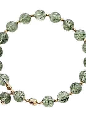 天然绿发晶手链水晶女