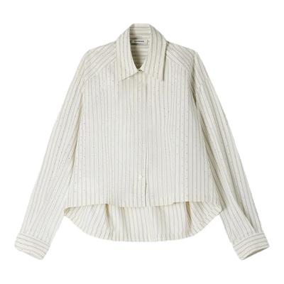 SANDRO弧形下摆宽松短款衬