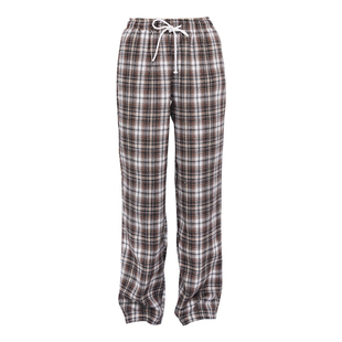 BM长裤格子裤休闲运动直筒长裤女2026新款抽绳格子复古美式长裤