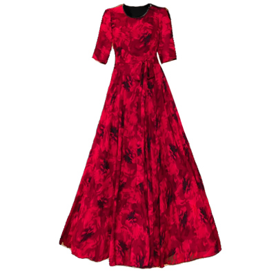 妃娜美时尚显瘦大摆长裙