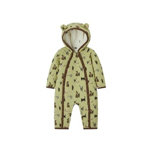 Milkbarn2025秋冬新品婴儿连体羽绒服宝宝连帽毛领哈衣外出服保暖