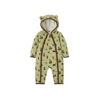 Milkbarn婴儿连体羽绒服连帽毛领