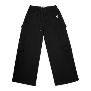 QUARTER IN NIGHT秋季新款绣花垂感多口袋设计感休闲针织卫裤