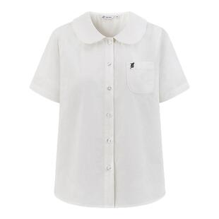 东京岁时记jk制服衬衫短袖衬衫女白色夏季圆领衬衫学生修身上衣女
