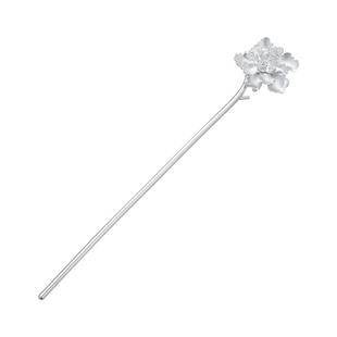 古风发簪S999纯银牡丹花簪子足银盘发头饰汉服配饰中式银簪送女友