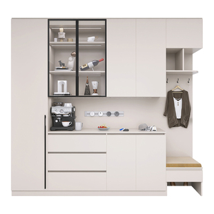 香河家具北京实木AAA级进口橡胶木入户鞋柜可选PET柜门包入户安装