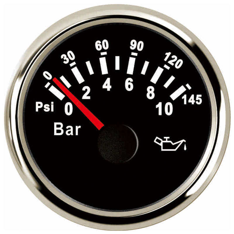 爆款52mm油压表机油压力表配套传感器汽车船机械货车通用型带夜灯