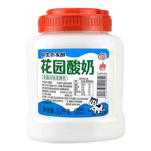 新疆特产花园酸奶1.2kg大桶装原味低温酸奶全脂风味发酵乳水果捞