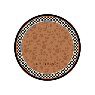 中古风圆形茶几桌垫轻奢高级感圆桌桌布防水防油防烫免洗皮革垫子