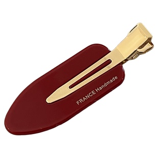 韩国进口正品明星同款叶片无痕边夹焦糖酒红刘海夹化妆碎发发夹