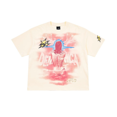 复古插画限定印花廓形短袖T恤