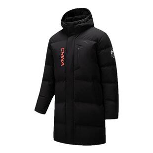 安踏六度芯羽绒长款防泼水羽绒服男冬季中国红保暖外套152617906