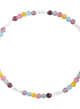 彩色珠珠碎银子小众叠戴手链