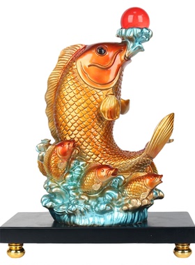 蒸蒸日上锦鲤鱼摆件工艺品办公室桌装饰公司开业送礼乔迁礼物高档
