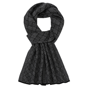 恒源祥羊绒围巾男士冬季高档商务格子加厚保暖围脖高级感礼盒冬装