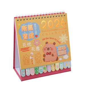 迷你日历2026年小学生用备忘录记事台历本学习打卡全年月历办公室创意桌面小台历儿童卡通可爱小号每日书桌