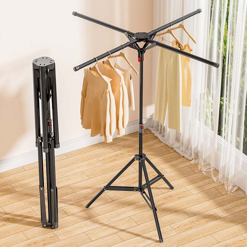 折叠晾衣架落地式阳台家用小型伸缩晾衣杆室内外晒衣服被子挂衣架