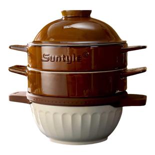 蒸汽锅炖锅蒸锅陶瓷炖盅砂锅汤锅燃气电磁炉通汽锅鸡专用蒸锅