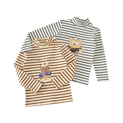 男童半高领带打底衫秋冬宝宝上衣