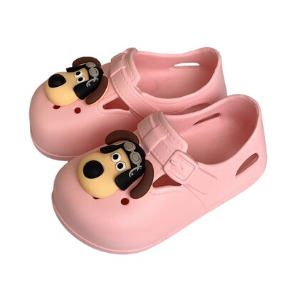 呆萌可爱狗狗儿童全包跟洞洞鞋