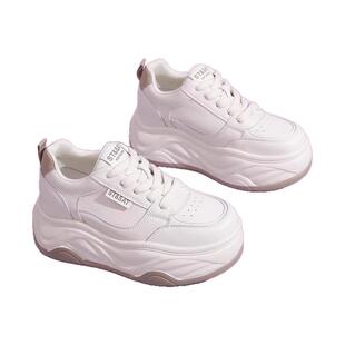 星期六厚底板鞋女2025春秋新款8CM小个子内增高百搭小白鞋【直】